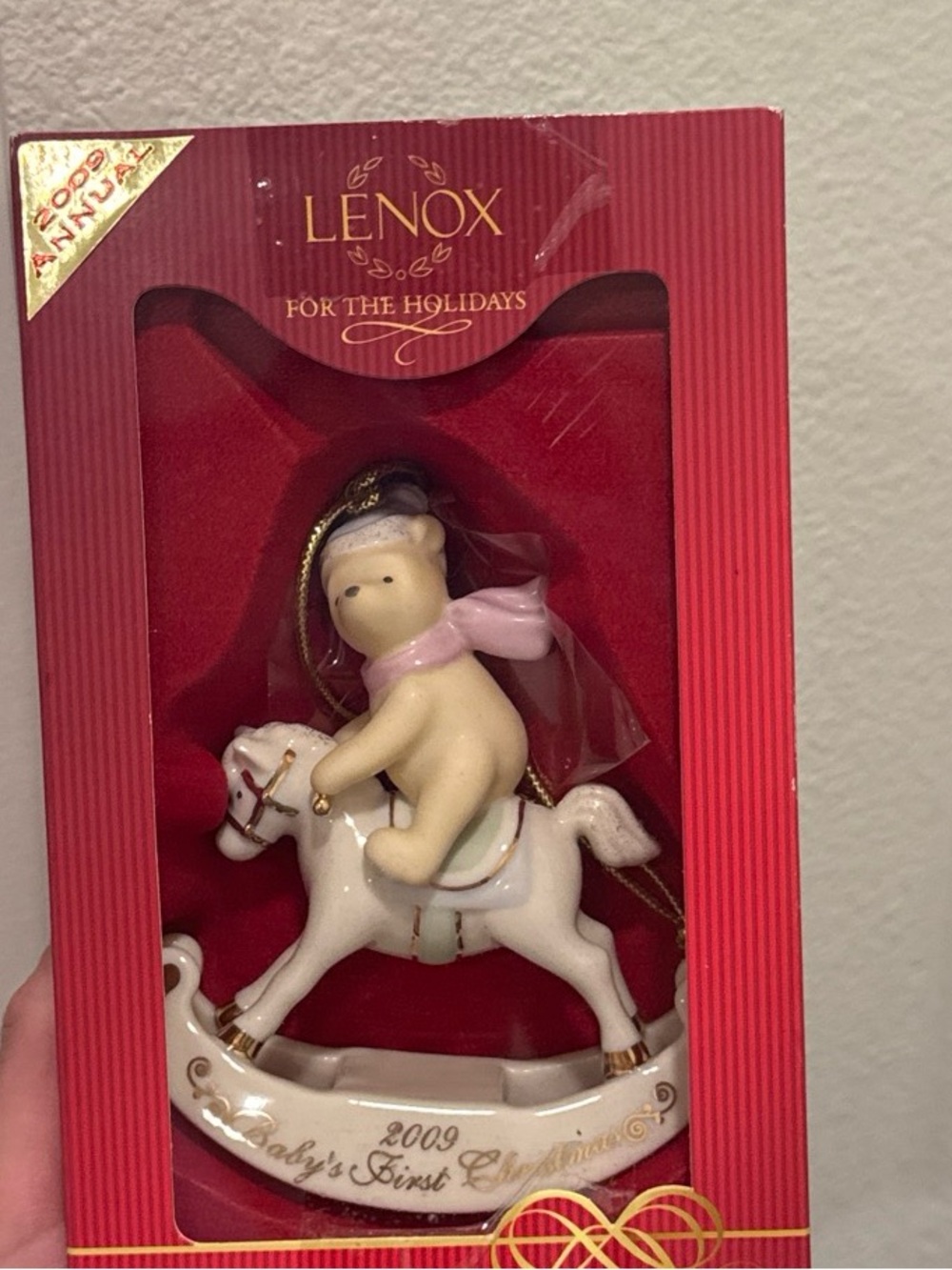 Winnie the Pooh Lenox on White Rocking Horse Ornament
